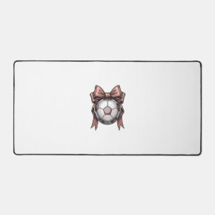 Pink Bow Soccer Ball Vintage Desk Mat