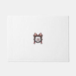 Pink Bow Soccer Ball Vintage Doormat