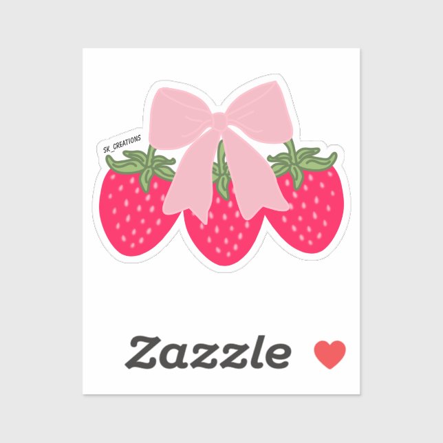 Pink Bow Strawberries  (Sheet)