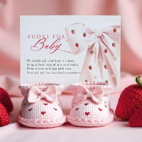 Pink Bow Strawberries Baby Shower Books for Baby
