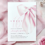 Pink Bow Sweet 16 Birthday Invitation<br><div class="desc">Introducing the Pink Bow Sweet 16 Birthday Invitation
This elegant invitation features a charming blush pink bow and elegant script font.</div>