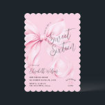 Pink Bow Sweet Sixteen Birthday Invitation<br><div class="desc">Pink Bow Sweet Sixteen Birthday Invitation for a modern bow aesthetic and scallopped edges for a 16th birthday celebration</div>
