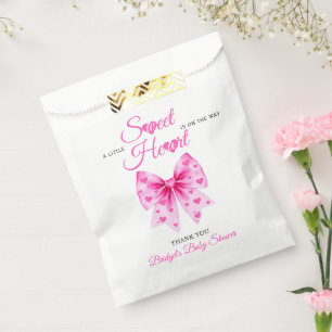Pink Bow Sweetheart girl Valentine's Baby shower Favour Bag