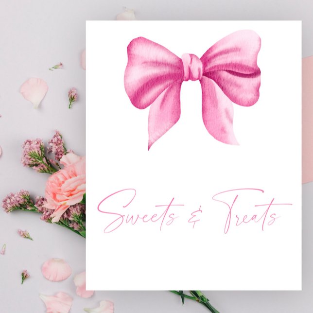 Pink bow - sweets and treats baby shower poster (Creator Uploaded)