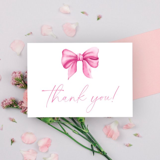 Pink Bow Thank You Card (Creator Uploaded)