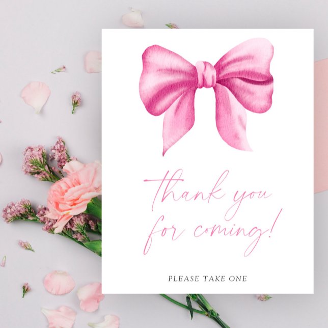 Pink bow - Thank you for coming Poster (Creator Uploaded)