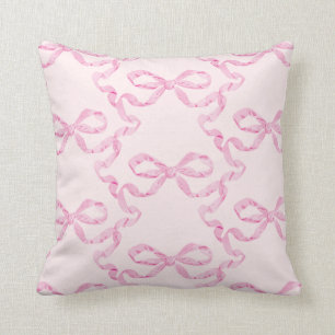 Pink Bow Throw Pillow