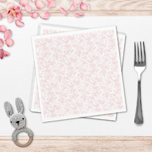Pink Bow Toile Girl Baby Shower Napkin