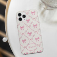 Pink Bow Trellis Coquette Pattern 