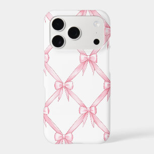 Pink Bow Trellis iPhone Case   Coquette Lattice