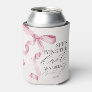 Pink Bow Tying the Knot Bridal Shower Favours Can Cooler