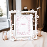 Pink Bow Vintage Floral Baby Shower Favours Poster<br><div class="desc">Pink Vintage Floral Baby Shower Favours</div>