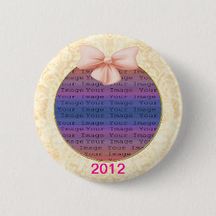 Pink Bow Wedding Button