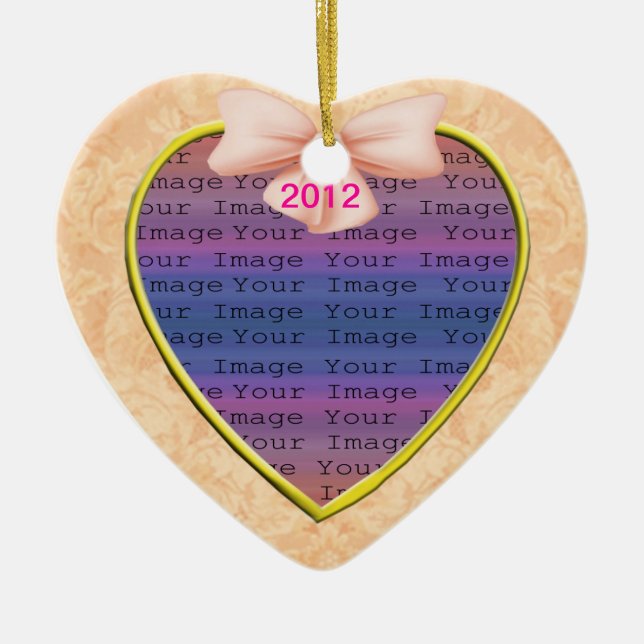 Pink Bow Wedding Ornament (Front)