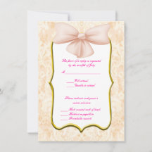 Pink Bow wedding Response Cards