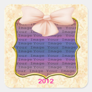 Pink Bow Wedding Stickers