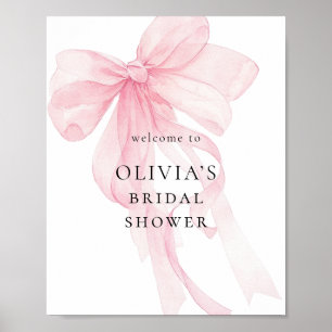 Pink Bow Welcome to Bridal Shower Poster