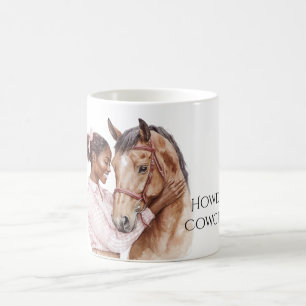 Pink Bow Western Farm Cowgirl Horse Coffee Mug