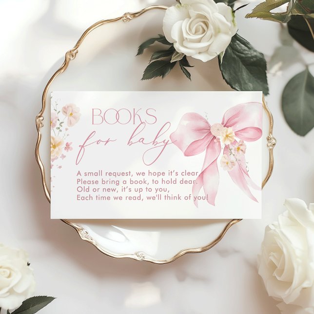 Pink Bow Wildflower Book for baby ticket Enclosure Card (Creator Uploaded)