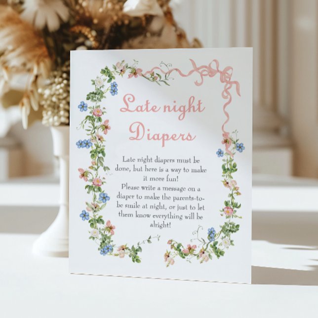 Pink Bow Wildflower Late Night Diapers Poster (Creator Uploaded)