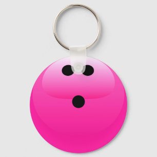 Pink Bowling Ball Key Ring