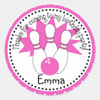 Pink Bowling Ball Stickers