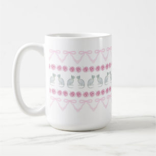 Pink Bows and Grey Kittens Coffee Mug