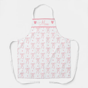 Pink Bows and Hearts Personalised Apron