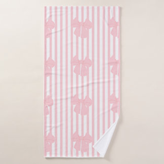 pink bows bath towal towel