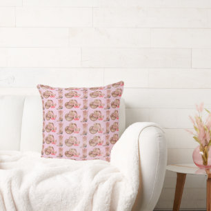 Pink, Bows, Boots, and Cowboy Hats Throw Pillow