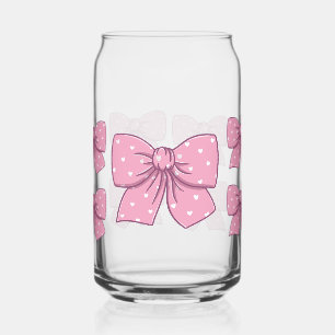 pink bows can glass
