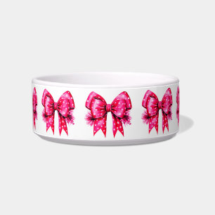 Pink Bows Ceramic Pet Bowl
