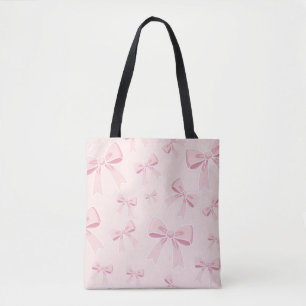 Pink Bows Cute Coquette Cottage Chic Tote Bag