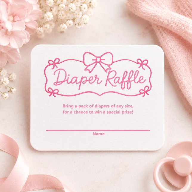 Pink Bows Doodle Diaper Raffle Insert (Creator Uploaded)