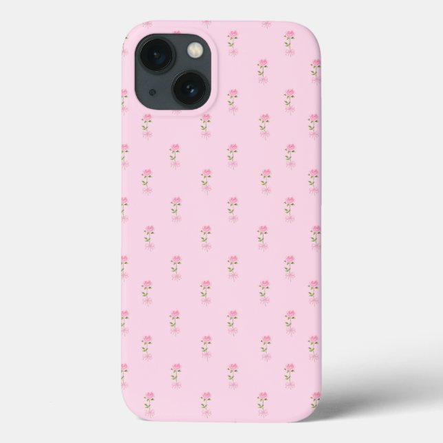 Pink Bows Floral Phone Case (Back)