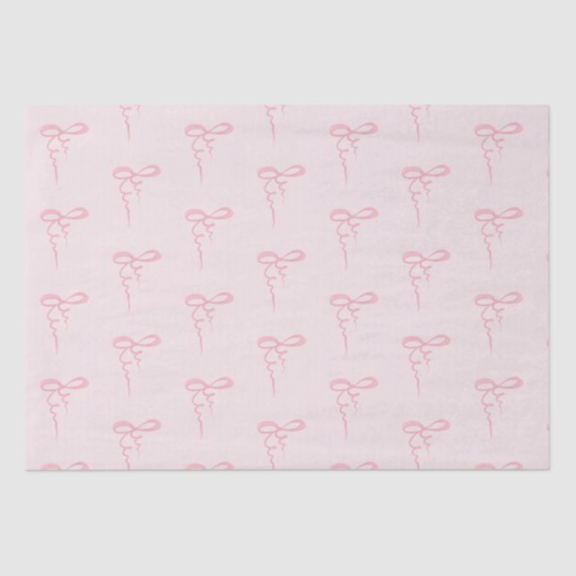 Pink bows pattern baby girl shower tissue paper (Front)