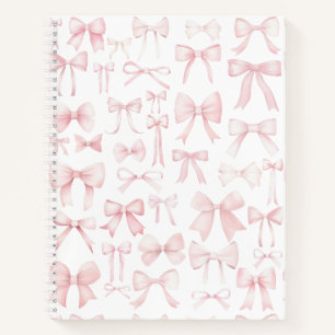 pink bows pattern notebook