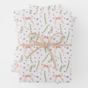 Pink Bows Wrapping Paper Sheet