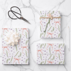 Pink Bows  Wrapping Paper Sheet
