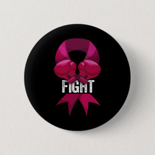 Pink Boxing Glove Fighter Awareness Breast Cancer  6 Cm Round Badge