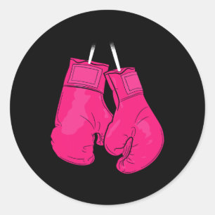 Pink Boxing Gloves Breast Cancer Awareness Cool Wa Classic Round Sticker