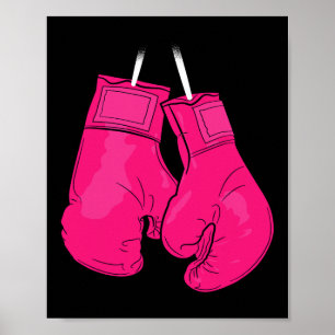 Pink Boxing Gloves Breast Cancer Awareness Cool Wa Poster