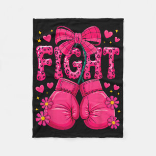 Pink Boxing Gloves Fight Breast Cancer Awareness A Fleece Blanket