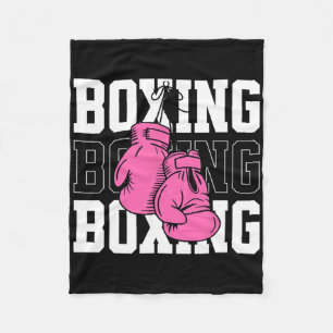 Pink Boxing Gloves Fleece Blanket