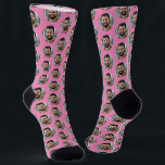 Pink Boyfriend/Husband Photo for Girlfriend/Wife Socks<br><div class="desc">These cute pink boyfriend socks feature your own photo in trendy offset pattern and are a fun way for your girlfriend or wife to remember you as she pulls on her socks! This is a great Christmas or birthday gift and your girlfriend or wife will love them (almost as much...</div>