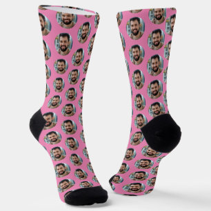 Pink Boyfriend/Husband Photo for Girlfriend/Wife Socks