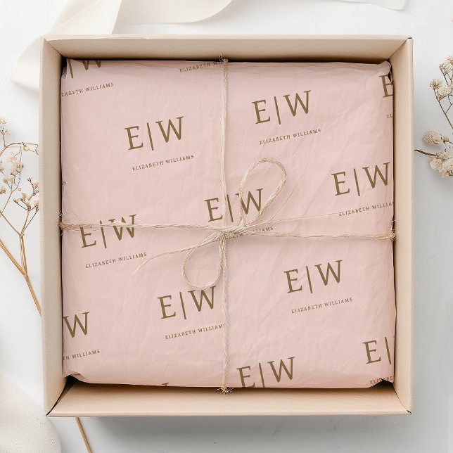 Pink Branded Monogram Business Company Packaging Tissue Paper (Creator Uploaded)