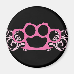 Pink Brass Knuckles Magnet