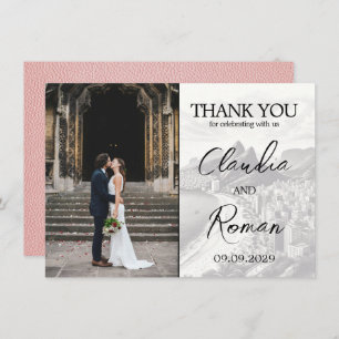 Pink Brazil Passport Thank You Card