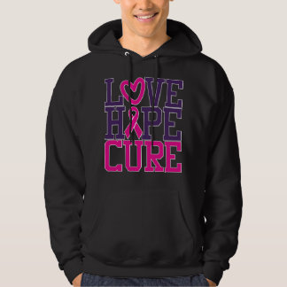 Pink Breast Cancer Awareness Love Hope Cure Heart  Hoodie